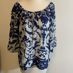 VELVET brand semi sheer lightweight blouse Size S